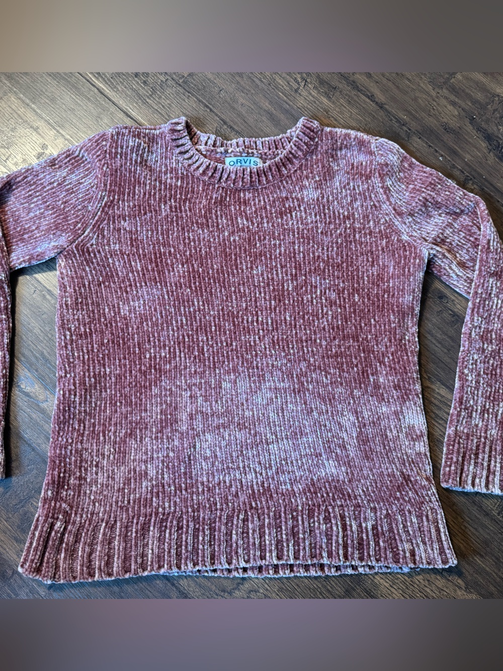 Orvis Chenille Crewneck Sweater in Mauve